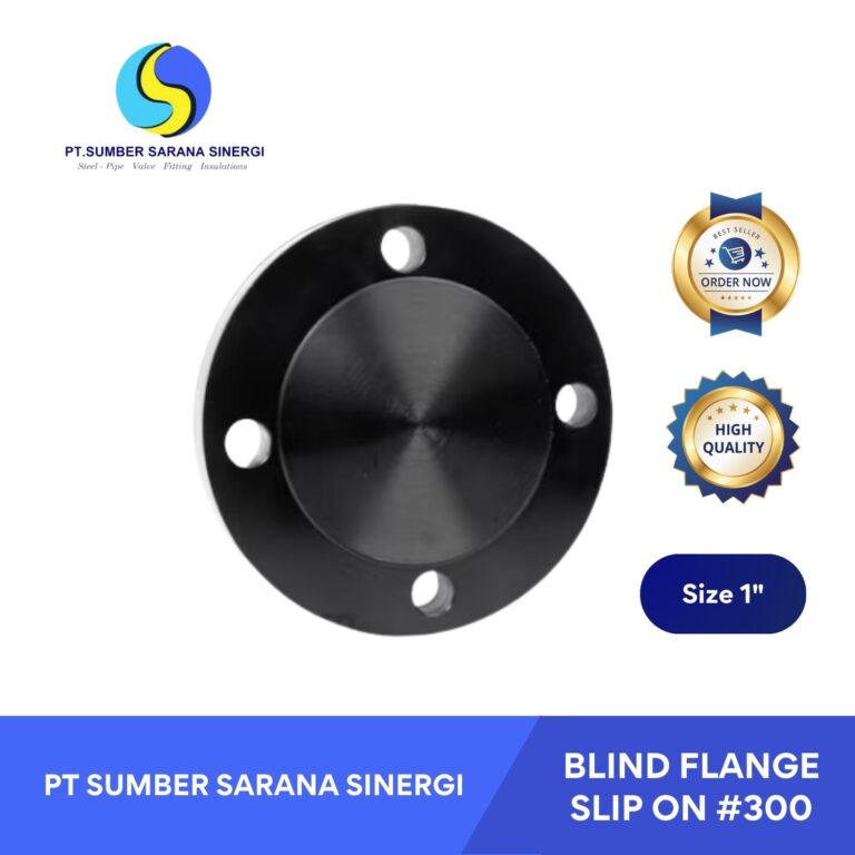 Blind Flange BUTA Slip On #300 A105 Ukuran 1 Inch Penghubung Pipa Material Carbon Steel